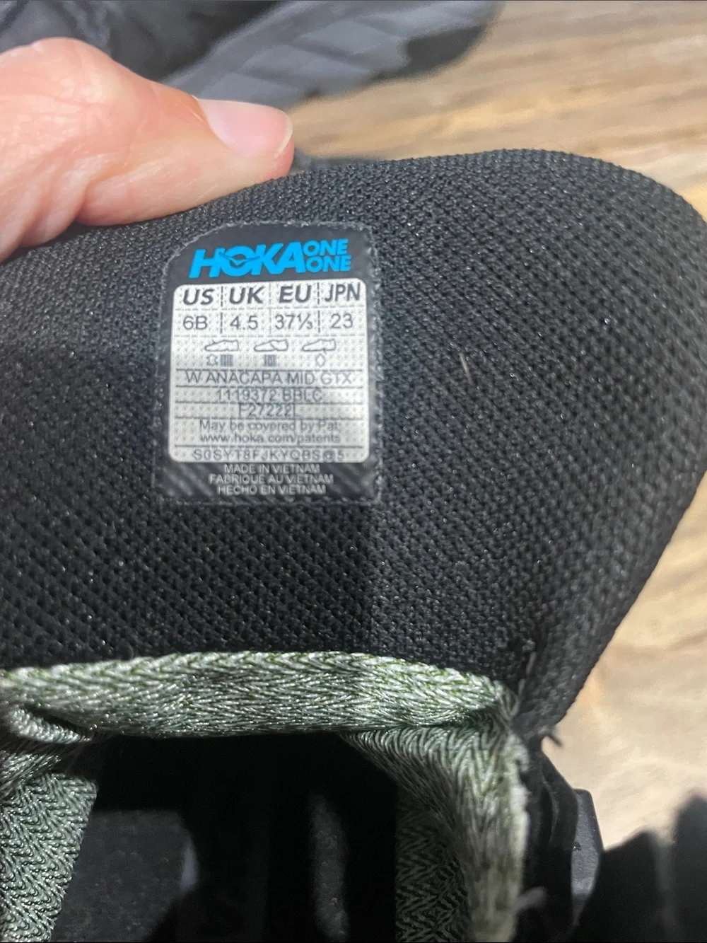 Hoka Black Anacapa Mid Hiking Boots